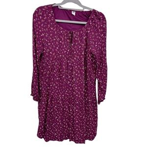 OLD NAVY Floral Dress Size Small Lined 3/4 Stretch Raglan Sleeves Empire…